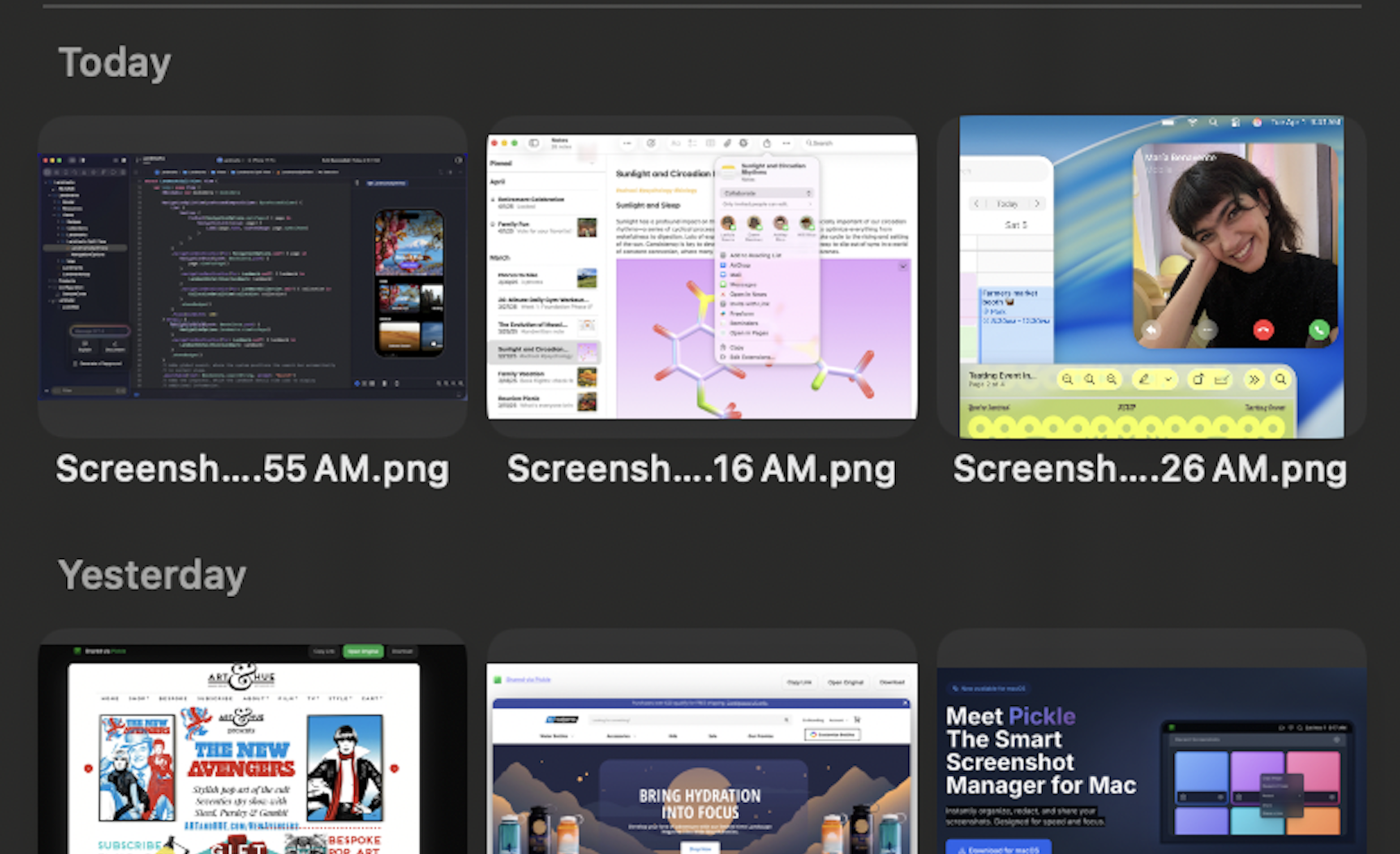 Group by Date - Organized by date automatically